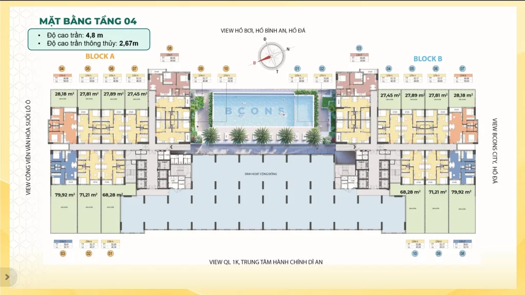 Mặt bằng tầng Bcons Aria
